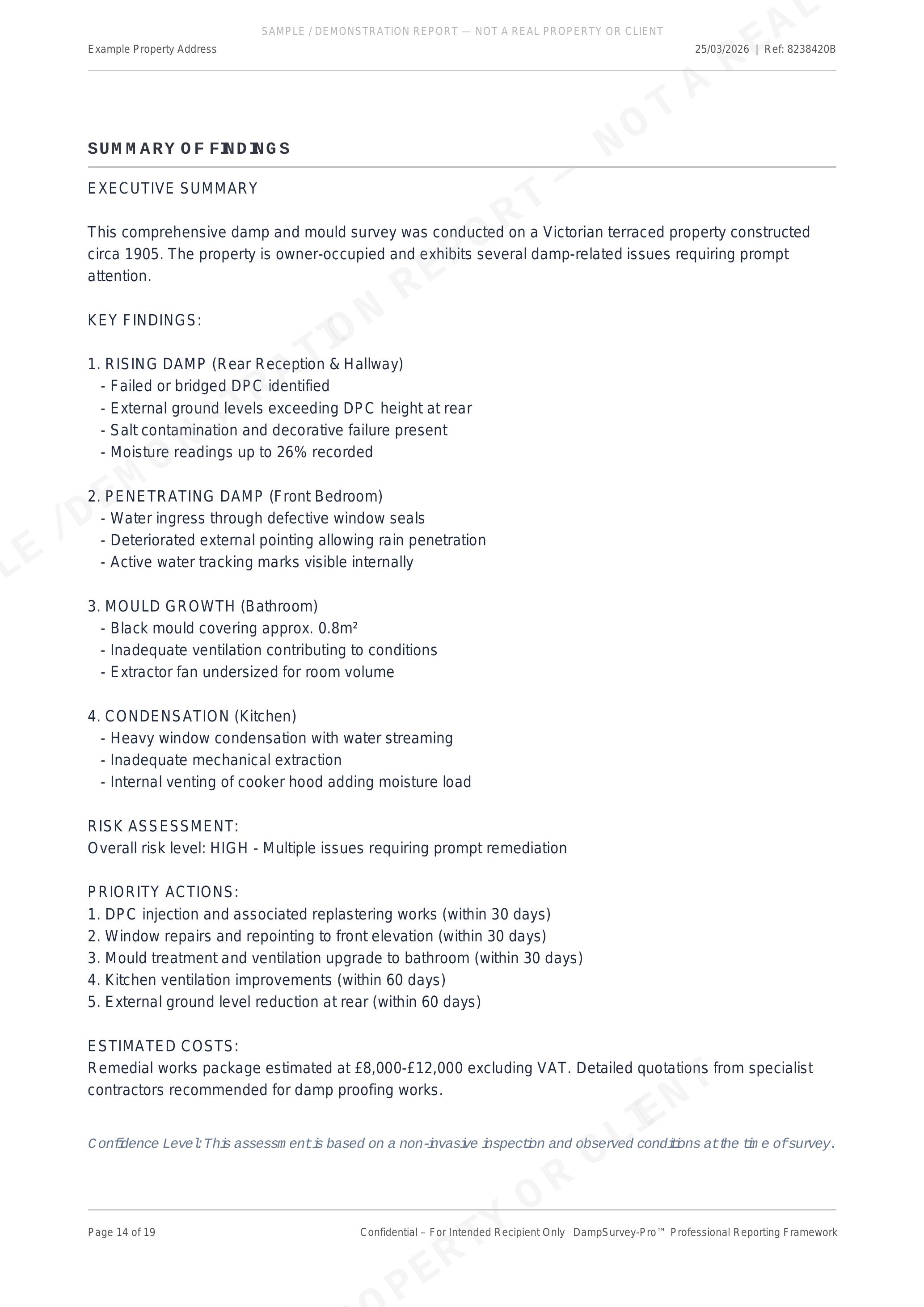 Executive Summary — Domestic Damp & Mould Survey Report
